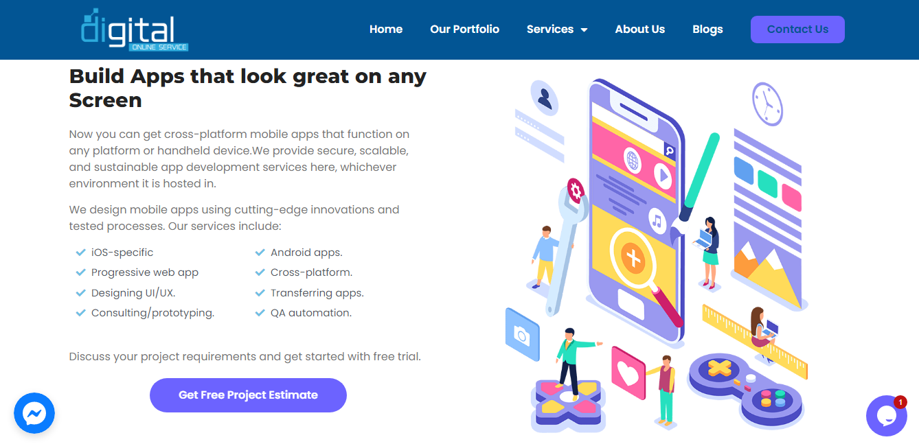 digital online services ui